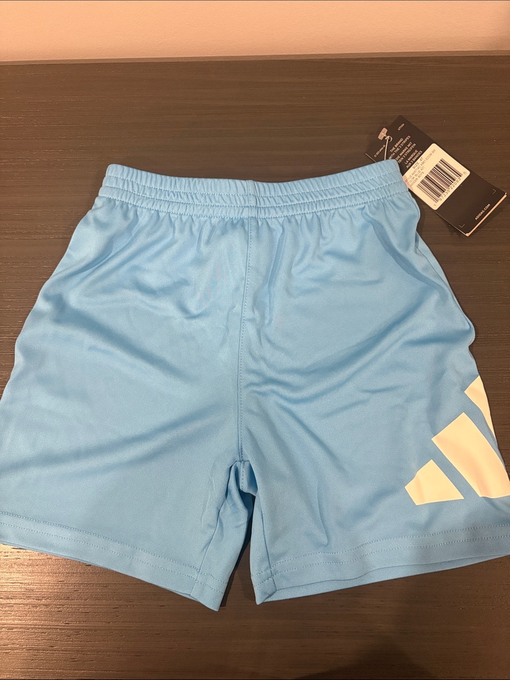 NWT adidas Blue Boys Athletic Shorts with White Logo Size 4T